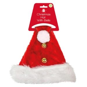 FLUFFY SANTA HAT WITH BELLS (24s)