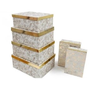 SET 6 GOLD DAMASK GIFT BOXES (1s)