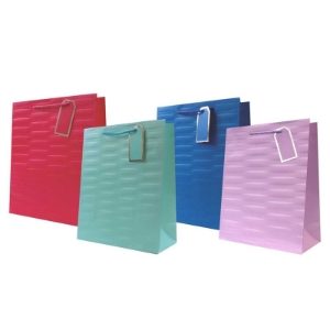 EMBOSSED BRIGHTS L/S GIFT BAGS (12s)