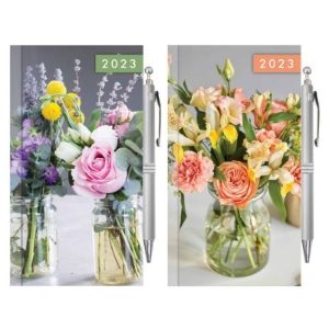 SLIM WTV PHOTO FLORAL DIARY W. PEN(12s)