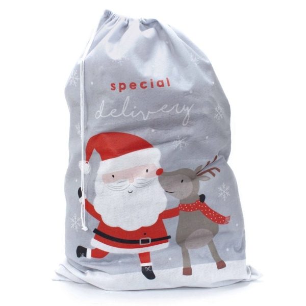 *GREY JUMBO SANTA/R.DEER SACK100cm(12s)