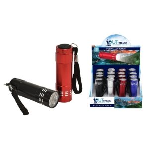 9LED ALLOY TORCH WITH BATTERIES DB (16s)