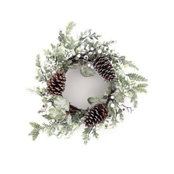 *50cm WHITE BERRY WREATH (2s)