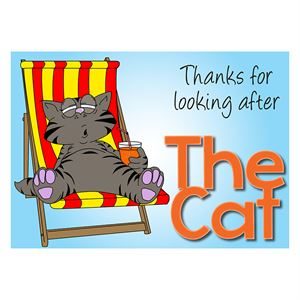 POSTCARD: THANKS FOR LOOKING AFTER CAT