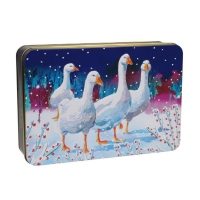 200g EMBOSSED GEESE BISCUIT TIN (6s)