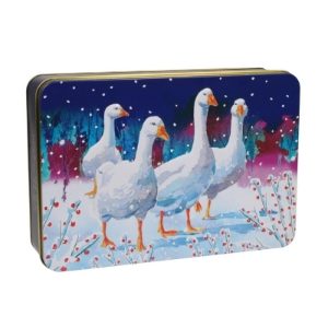 200g EMBOSSED GEESE BISCUIT TIN (6s)