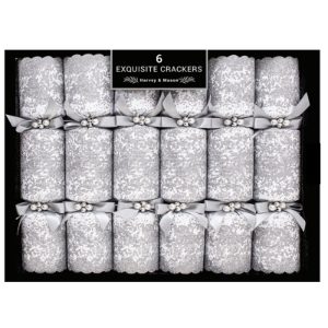 EXQUISITE SILVER CRACKERS 6x13.5"(6s)