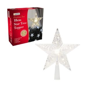 LED STAR TREE TOPPER W.WHITE 18cm (4s)