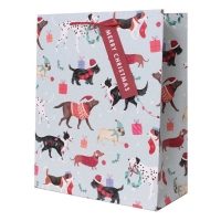 XMAS DOG PATTERN M/S BAGS (12s)