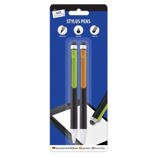 PACK 2 STYLUS TOP BALLPOINT PENS (12s)