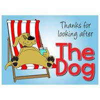 POSTCARD: THANKS FOR LOOKING AFTER DOG