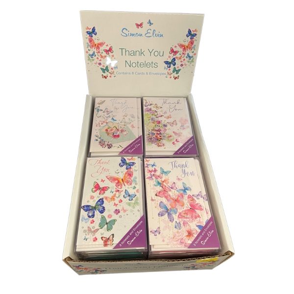 *S.E. MOD.FLORAL THANK YOU NOTELET (24s)