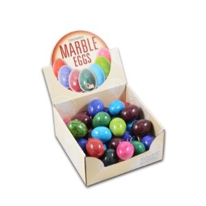 2" COLOURED MARBLE EGGS IN D/BOX (30s)