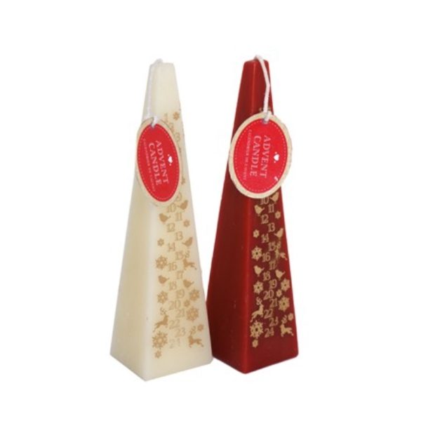 *PYRAMID ADVENT CANDLE 20cm (12s)