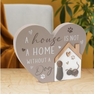 HEART/HOUSE DOG PLAQUE (6s)