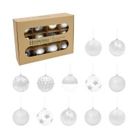 L/S SHATTERPROOF SILVER BAUBLES 12pk(3s)