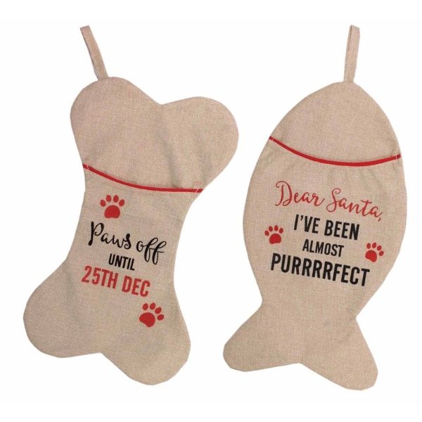 HESSIAN DOG & CAT STOCKING (12s)