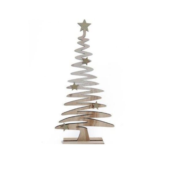 *ZIGZAG WOODEN TREE 44.5cm (4s)