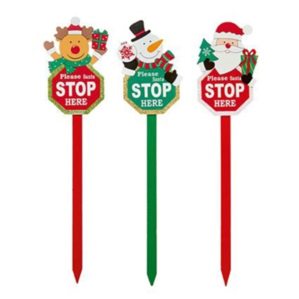 49cm SANTA STOP SIGNS 3asstd.(24s)