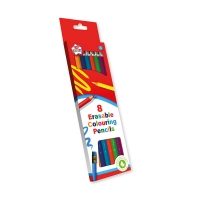 ERASABLE COLOURING PENCILS pk.8 (12s)