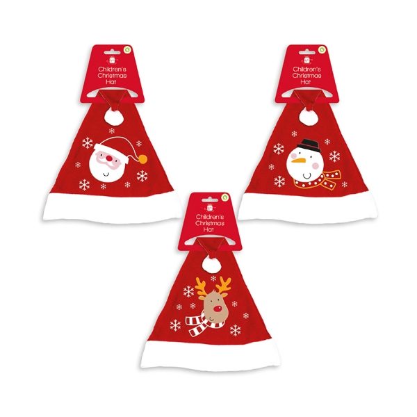 EMBROIDERED KIDS' SANTA HAT 3ass. (24s)