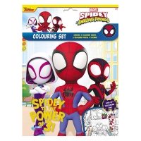 SPIDEY & FRIENDS COLOURING SET (12s)