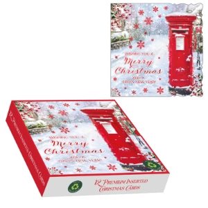 CHRISTMAS POST PREM.BOX 12 CARDS (12s)