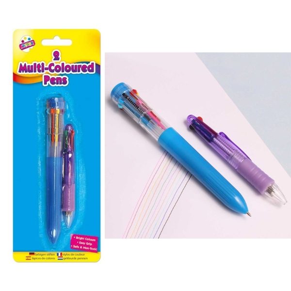 PACK 2  MULTICOLOUR PENS (12s)