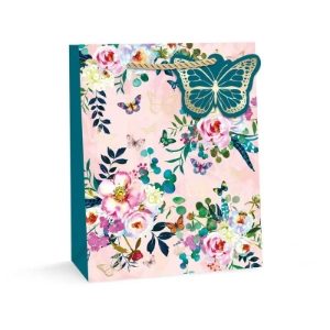 BUTTERFLY FLORAL M/S GIFT BAGS (12s)