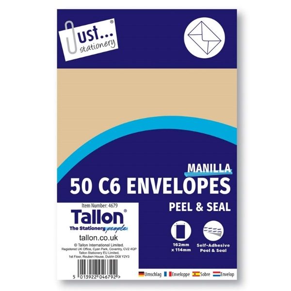 50 C6 MANILLA ENVELOPE P & S (12s)