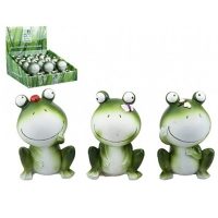 3ASSTD CERAMIC FROGS WITH INSECTS (12s)