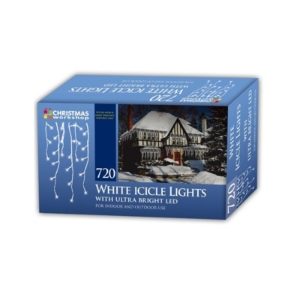 720 LED WHITE ICICLE LIGHTS (3s)