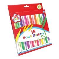 BRUSH MARKERS pk15. (12s)