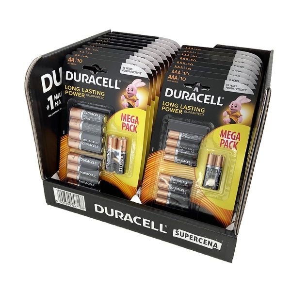 18 CARDS OF 10 DURACELL AA+AAA UNIT (1s)