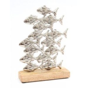 SHOAL FISH ON WOODEN BASE 22CM (3s)